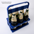 6 Hole Foldable Beer Bottle Holder, Handle Portable Use Wine Storage Rack, Bar Drink Holder Container Green. 