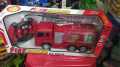Remote Control Fire Engine Sanitation Rescue Truck – 2.4GHz RC Fire Truck Toy with Ladders & Lights for Kids – Red. 
