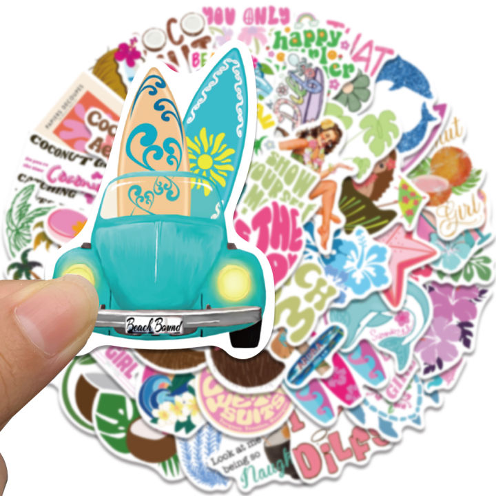 50/100PCS%20Summer%20Coconut%20Girls%20Stickers%20Waterproof%20Cartoon%20Sea%20Vocation%20Aesthetic%20Kindle%20Ipad%20Phone%20Laptop%20Diary%20Planner%20Sticker%20-%20Image%203
