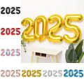 New 40 Inch 2025 Digital Balloons Party Supplies Globo Aluminum Foil Balloons Colorful Photography Prop New Year Decorations. 