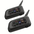 XINOWY V6 Plus Motorcycle Helmet Bluetooth Headset Intercom 1200M Interphone Communicator Waterproof 6 Riders. 