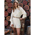 Women'S Casual Loose Overalls Jumpsuits Long Sleeve Wide Leg Shorts Rompers with Pockets. 