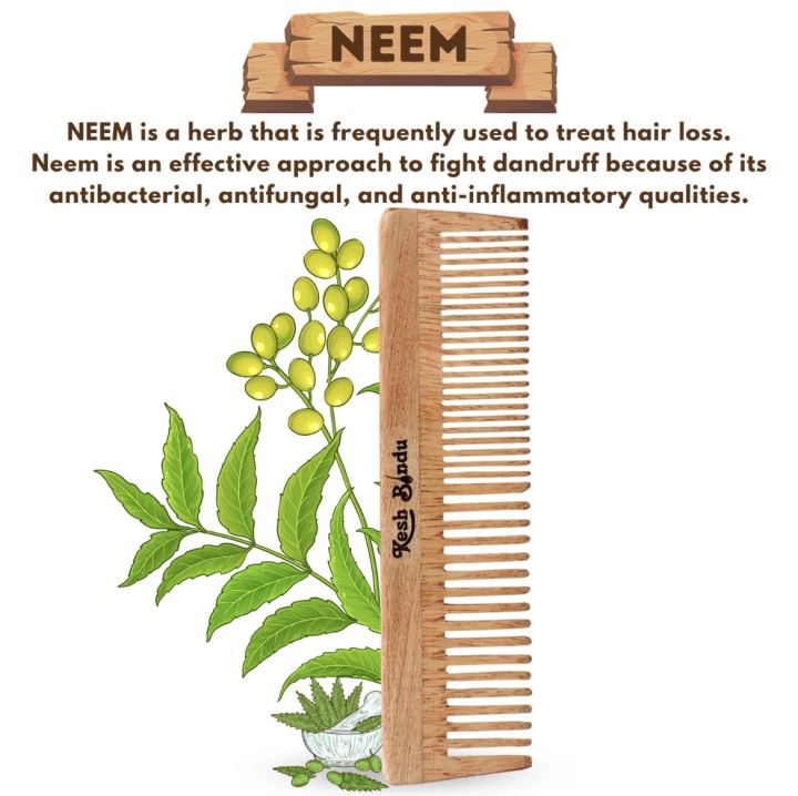 KeshBindu%20Neem%20Wooden%20Comb%20For%20Men%20&%20Women%20Suited%20For%20All%20Hair%20Types%20(Dual%20Tooth%20Comb)%20-%20Image%204