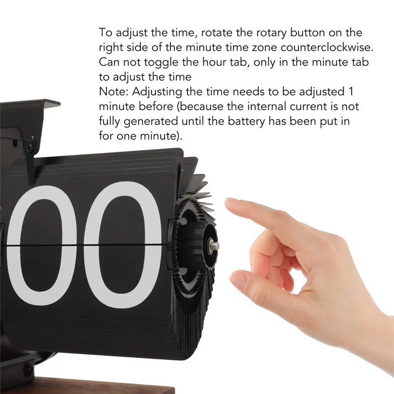 Retro Flip Desk Clock – Transparent Cover, Auto Page Turning, Battery Operated Digital Display For Home Or Office