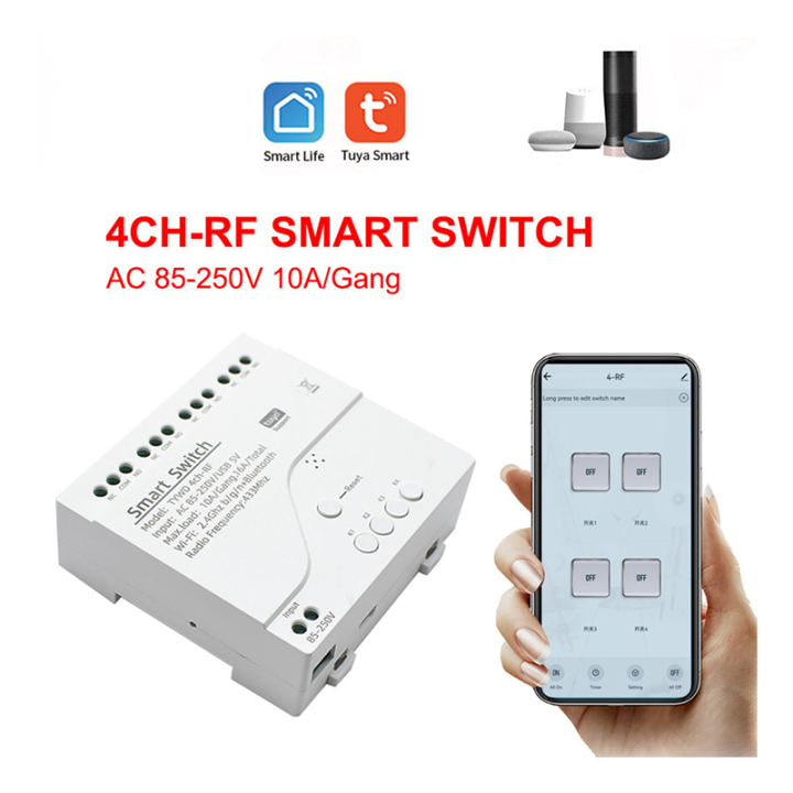 2X%20Tuya%20Smart%20Wifi%20Motor%20Switch%20Module%20RF%20433%20Radio%20Remote%20Control%204CH%20Inching%20Relay%20for%20Alexa%20,%204CH%20AC85-250V%20-%20Image%205