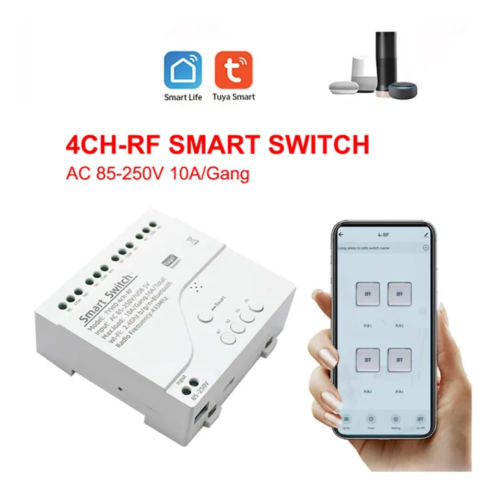 OUMERY%202X%20Tuya%20Smart%20Wifi%20Motor%20Switch%20Module%20RF%20433%20Radio%20Remote%20Control%204CH%20Inching%20Relay%20for%20Alexa%20,%204CH%20AC85-250V%20-%20Image%206