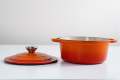 Bakers Secret Double Enameled Cast Iron Cooking Pot 2L Orange. 
