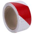 ARELENE 10m x 5cm Safety Warning Tape Reflective Tape Self adhesive Tape Reflective Strip Traffic Reflective Stickers Color: red + white. 