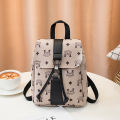 Korean Style Leather Trendy Fashion Bag For Women Backpack Shoulder Sling Bag Printed Buckle Drawstring Small Backpack Eshylala. 