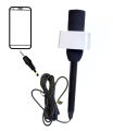 Media Boom Mic Reporting Microphone For Mobile Phones With Mic Flag Station Logo | Unidirectional Boom Mic For Journalist/ Youtubers Reporting.. 