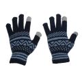 Navy Blue Color Woolen Free Size Gloves For Men. 
