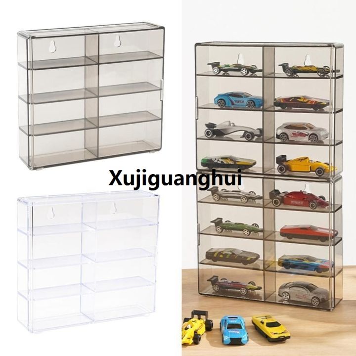Xujiguanghui Stackable 1:64 Toy Model Cars Display Box 8 Grids Acrylic StLuxury orage Box Dustproof Wall Mounted Display Rack Hotwheels Cars