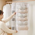 Underwear Organizer Eco-friendly Multi-pockets Non-woven Fabric Storage Hanging Bag with Mesh Pocket for Home. 