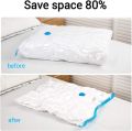 Reusable Space Saving Vacuum Storage Zip Lock Bag - Pack Of 5- Free Pump. 