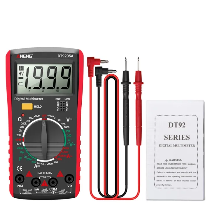 Multimeter Transistor DT9205A Digital Multimeter Transistor Tester Red | Daraz.com.np