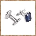 Kqueebee 1 Pair Fashion Diamond Colorful Glass Cufflinks Cuff Links Womens Mens Dress Business Wedding Cufflinks Gift Present(Blue). 