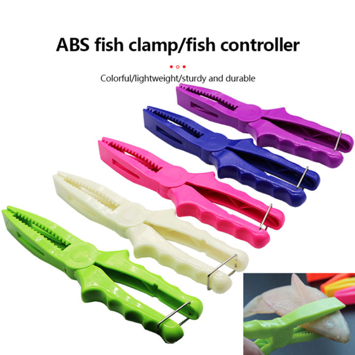 Fishing Grabber Pliers ABS Fish Clamp Grip Catch Release Tool Hook Extractor Fish Body Holder Tongs Scissors Fishing Pliers DFGGT