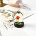 Cute Keychain Trendy Rose Little Prince'S Rose Flower Keychain Fashion Creative Moving Liquid Keychain for Handbag Accessory. 