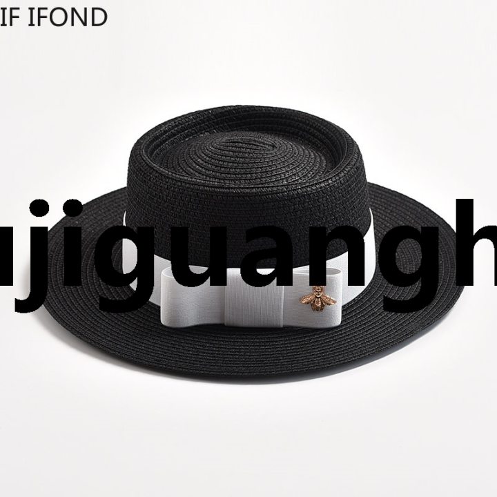 Xujiguanghui%20NEW%20Spring%20Summer%20Straw%20Hats%20for%20Women%20Round%20Bumpy%20Surface%20Flat%20Top%20Bowknot%20Dress%20Cap%20Travel%20Beach%20Sun%20Hat%20Gorra%20-%20Image%205