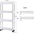 4 Layer Slim Storage Moving Rack Shelf Kitchen Home Bedroom Bathroom Organizer Trolley. 