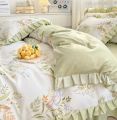 Bed Set Bedding Set Four Piece Set 4 pcs set for Bedroom Bedset King Size 2m Bedroom Set Blanket Cover + Bedsheet + 2 Pillow Covers Aloe Vera Cotton Cute Floral Animal Pattern Colorful Ideal for gift Children Girl Bedroom Set Machine Washable 200*230. 