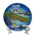 Round Nepal Map Decorative Item with Stand | Showpiece | Gifts Form Nepal | Souvenir. 