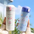 380ml Mini Kids Cute Thermos Bottle with straw 304 Stainless Steel Coffee Thermos Tumbler Vacuum Flask. 