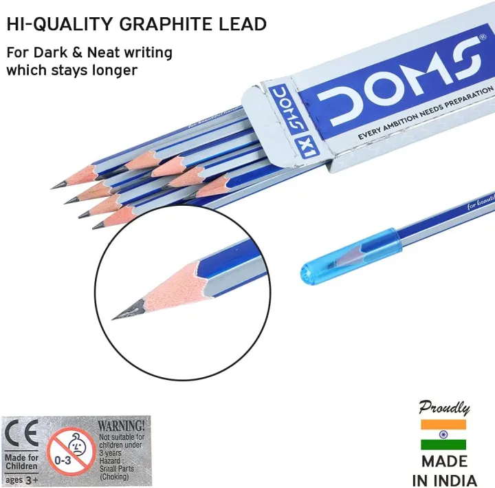 Doms%20X1%20X-Tra%20Super%20Dark%20Pencils%201%20Pack%20-%2010%20Pencils%20-%201%20Eraser%20+%201%20Sharpner%20+%201%20Protection%20Cap%20Free%20-%20Image%205