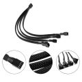 4 Pin PWM Fan Splitter Cable Black Sleeved PC Case Fan Power Cable 1 To 4 Converter Braided Y Splitter Power Cable. 