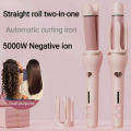 2 in 1 Automatic Hair Curler And Straightner Digital Display Temperature Control Auto Rotating Curling Anti Scalding Fast Heating Iron. 