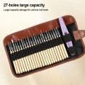 New 25 Holes Nail Art Tool Storage Foldable Large Capacity Light Therapy Pen Storage Leather Canvas Nail Art Pen Storage Box. 
