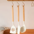 1/3 PcsHeat Resistant Wooden Handle Spatula Soup Spoon Skimmer Home Cooking Spatula Non-Stick Cooking Set Kitchen Utensils Cologo. 