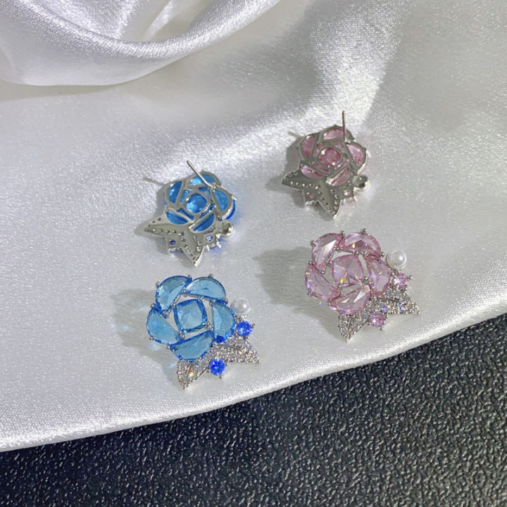 %E3%80%90Top%20Picks%E3%80%91French%20Sweet%20Pearl%20Embellished%20Rose%20Camellia%20Ear%20Studs%20Temperament%20High-grade%20Transparent%20Flower%20Earrings%20Women's%20Ear%20Jewelry%20-%20Image%202