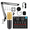 BM 800 V8 Sound Card Set Professional Audio Condenser Mic Studio Singing Microphone for Karaoke Podcast Recording Live Streaming. 