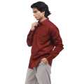 Maroon Color Premium Cotton Full Sleeves Solid Casual Shirt For Men. 