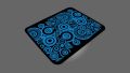 Blue Geometric Circle Pattern printed Mousepad Regular. 