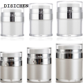 DISICHEN 15g/30g/50g/100g Empty Airless Pump Jar Reusable Acrylic Vials Vacuum Bottle Portable Travel Container For Cosmetic Cream Lotion. 