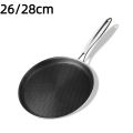 Thickened Stainless Steel Crepe Pan Non-Stick Honeycomb Coating Frying Pan Pizza Tray Kitchen Cookware 26/28cm Pancake Egg Pan All Stoves. 