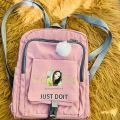 Pink  Corduroy Material Backpack For Women. 