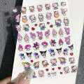 Pink Skirt KT Hello Kitty Cartoon 3D Relief Ins Style Girly Adhesive Nail Decals Cup Stickers. 
