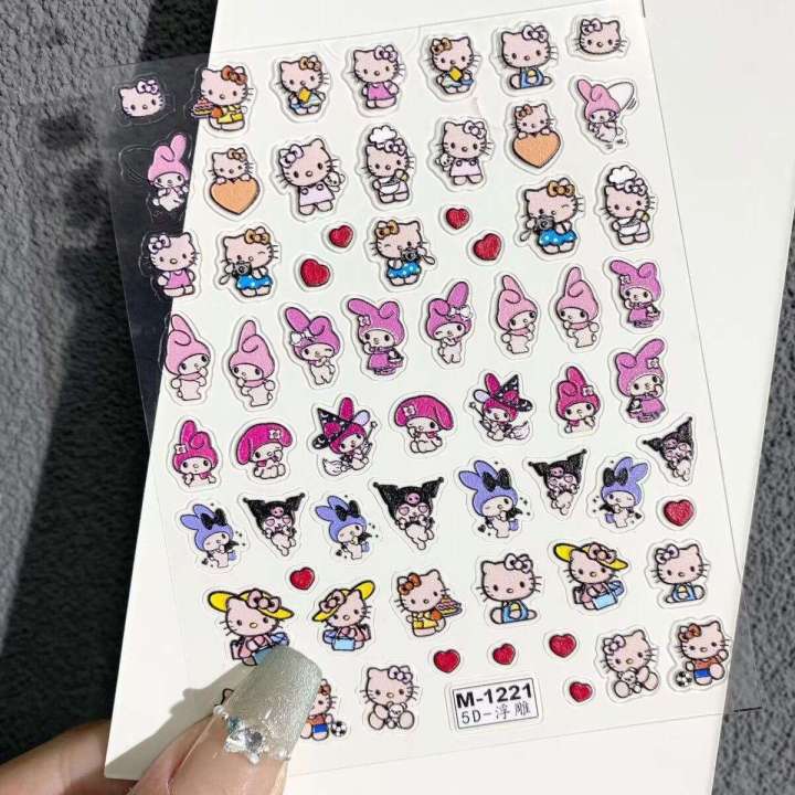Pink%20Skirt%20KT%20Hello%20Kitty%20Cartoon%203D%20Relief%20Ins%20Style%20Girly%20Adhesive%20Nail%20Decals%20Cup%20Stickers%20-%20Image%206