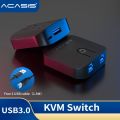 ACASIS U-S-B HDMI KVM स्विच 4K अल्ट्रा HD HDMI स्विचर बक्स र मोनिटर प्रिन्टर किबोर्ड माउस साझेदारीको लागि U-S-B KVM स्प्लिटर. 