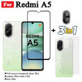 3 IN 1 Redmi A5 Tempered Glass Film For Redmi A4 Redmi 3 Full Cover Screen Protector Glass +Camera Lens Film+back film. 