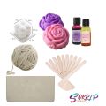 Candle Making Kits 2 - Cotton Threads, Holders, Colors, Flower mold, bubble mold With Soy wax 200g. 