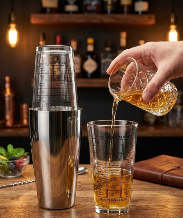 Heavy Weight Boston Cocktail Shaker | Mixing Tin Bartender Tool | Stainless Steel Bar Set for Parties | 2 Piece Shaking Container 540 ml and 900 ml