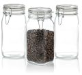 IS-Ho Pack of 1 Large Size Latch Glass Jars  Mason Glass Jar  with Buckle Lids Airtight Kitchen Container Set- 1500 ml. 