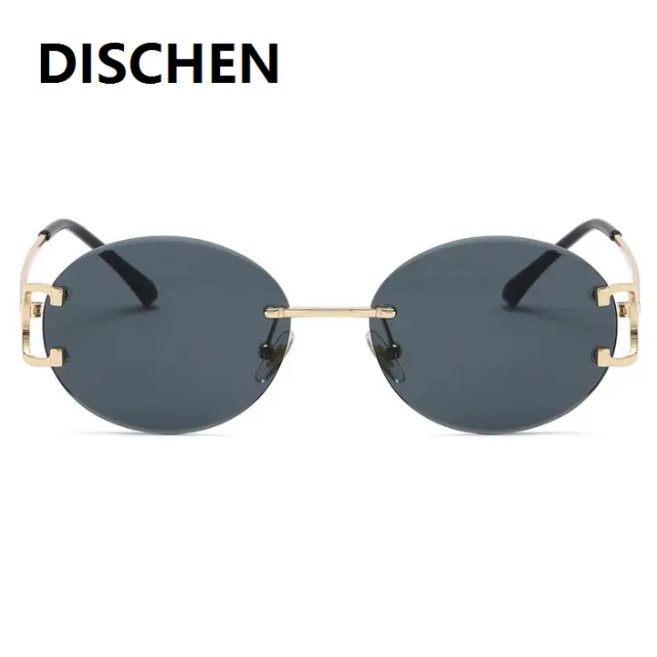 DISCHEN%20New%20style%20Trendy%20Sunglasses%20For%20Woman%20Summer%20Rimless%20Sunglass%20Oval%20Fashion%20Brand%20Designer%20Shades%20Pink%20Women's%20Sun%20Glasses%20UV400%20-%20Image%203