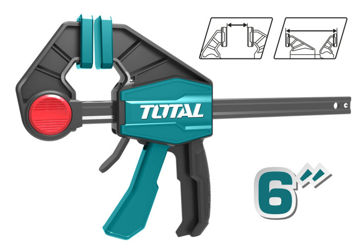 Total%20Woodworking%20Clip%20Bar%20F%20Clamp%20Grip%20Quick%20Ratchet%20Release%20Squeeze%20Tools%206%20inch%20-%20Image%205