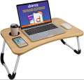 Comfortable Foldable and Portable Multi-Purpose Laptop Table Stand/Study Table/Bed Table/Ergonomic & Rounded Edges/Non-Slip Legs/Engineered Wood/Color. 