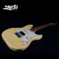 Jet Guitars JS 400 VYW HSS Roasted Maple Vintage Yellow w/ Gigbag. 